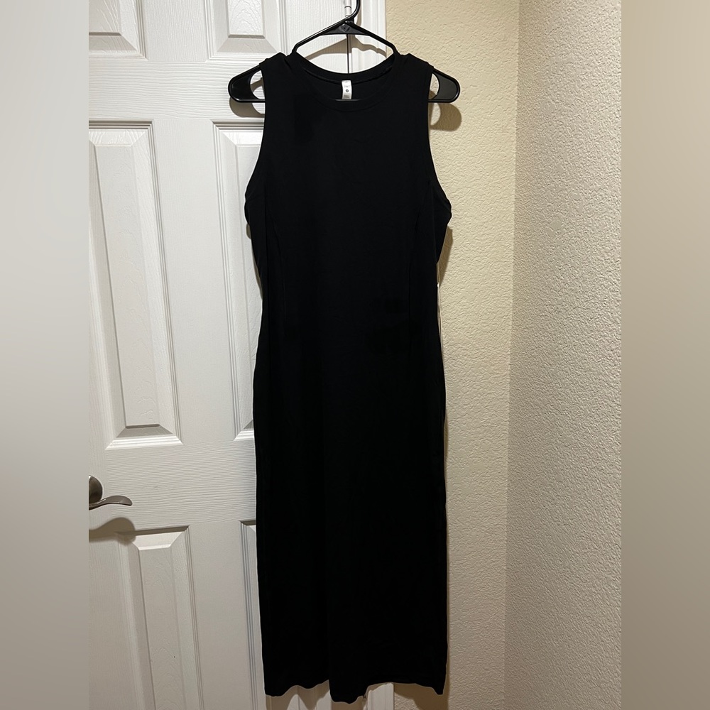 Lululemon all aligned midi dress in black, new with tags